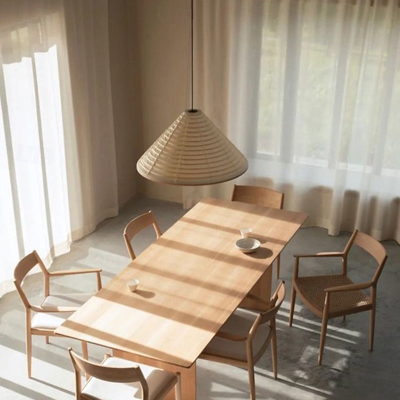 kuželové závěsné světlo, zúžená závěsná lampa z rýžového papíru 13,8", moderní stropní svítidlo s objímkou E26, bílý farmářský lustr do obývacího pokoje, jídelny, ložnice 2026 - $183.59 –P4