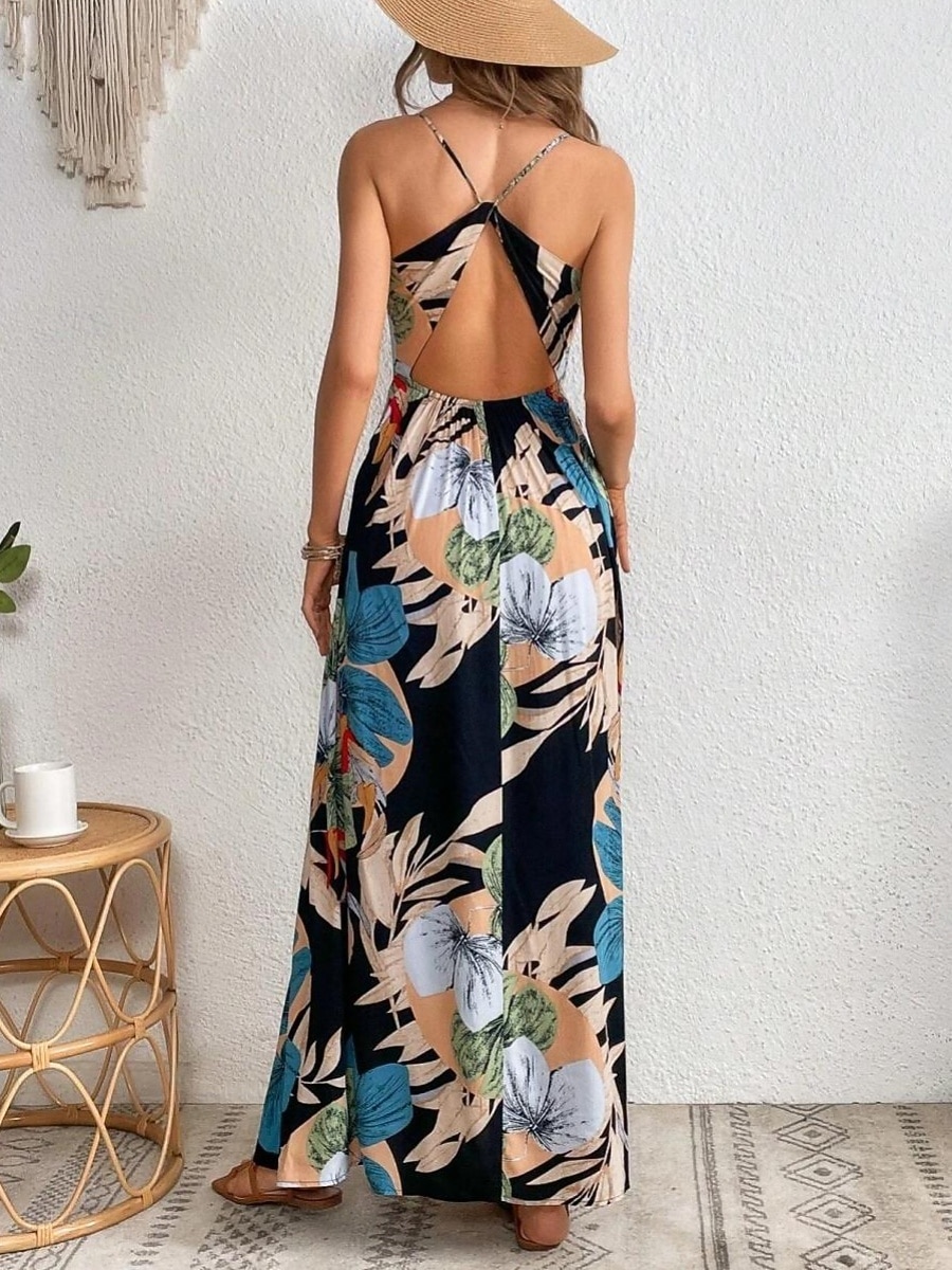 Damskie Sukienka maxi Codzienne sukienki Sukienka w kwiatki Sukienka na ramiączkach Elegancja Moda Nowoczesny Na zewnątrz Urlop Wyjściowe Regularny Kwiaty Bez rękawów W serek Biały Lato Wiosna 2026 - $27.99 –P2
