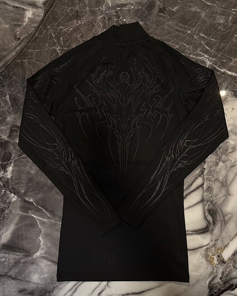 Ανδρικά Αφηρημένο Tricou de Alergat Μπλούζα συμπίεσης Άνοιξη Φθινόπωρο Μακρυμάνικο Γρήγορο Στέγνωμα Συμπίεση Ύγρανση Γυμναστήριο προπόνηση Ενεργή εκπαίδευση Ασκηση Θαλασσί Μαύρο Λευκό ΑΘΛΗΤΙΚΑ ΡΟΥΧΑ 2026 - $27.99 –P10