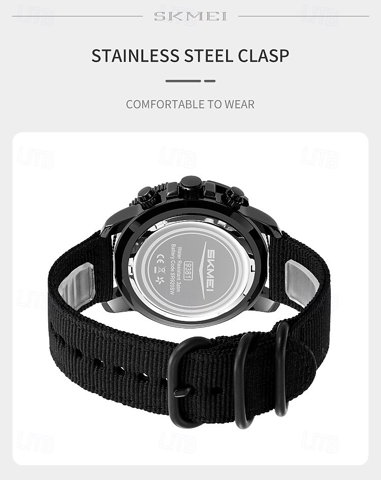 SKMEI Men Quartz Watch Sports Fashion Casual Business Stopwatch Calendar Waterproof Decoration Nylon Watch 2026 - $39.99 –P8