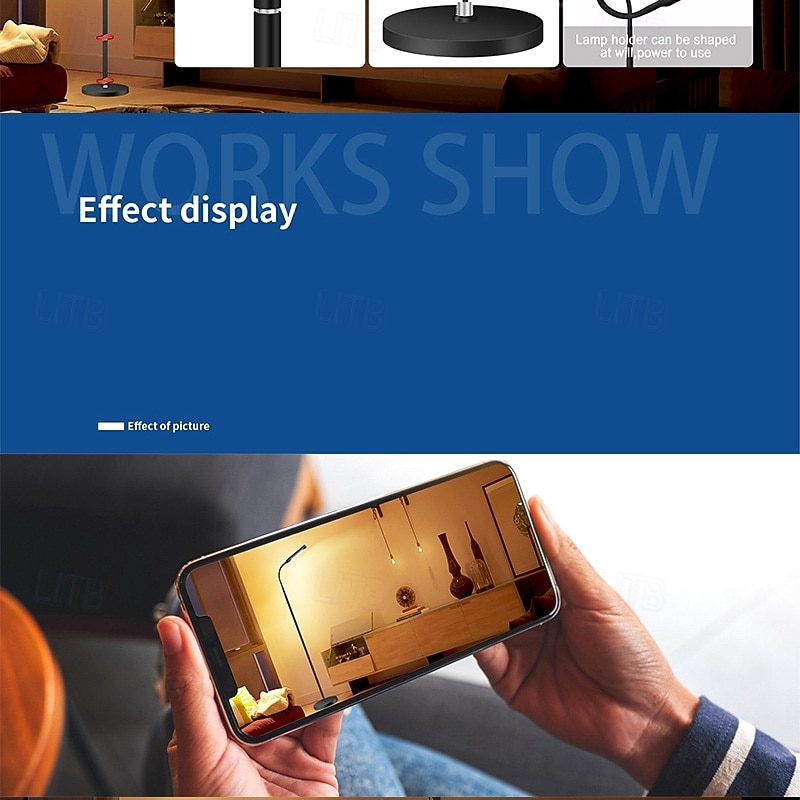 LED-leeslamp voor naast de bank, oogvriendelijke staande lamp met traploze dimfunctie, warm wit licht, afstandsbediening, moderne nachtlamp voor slaapkamer, woonkamer, kantoor of studeerkamer. 2026 - $61.99 –P3