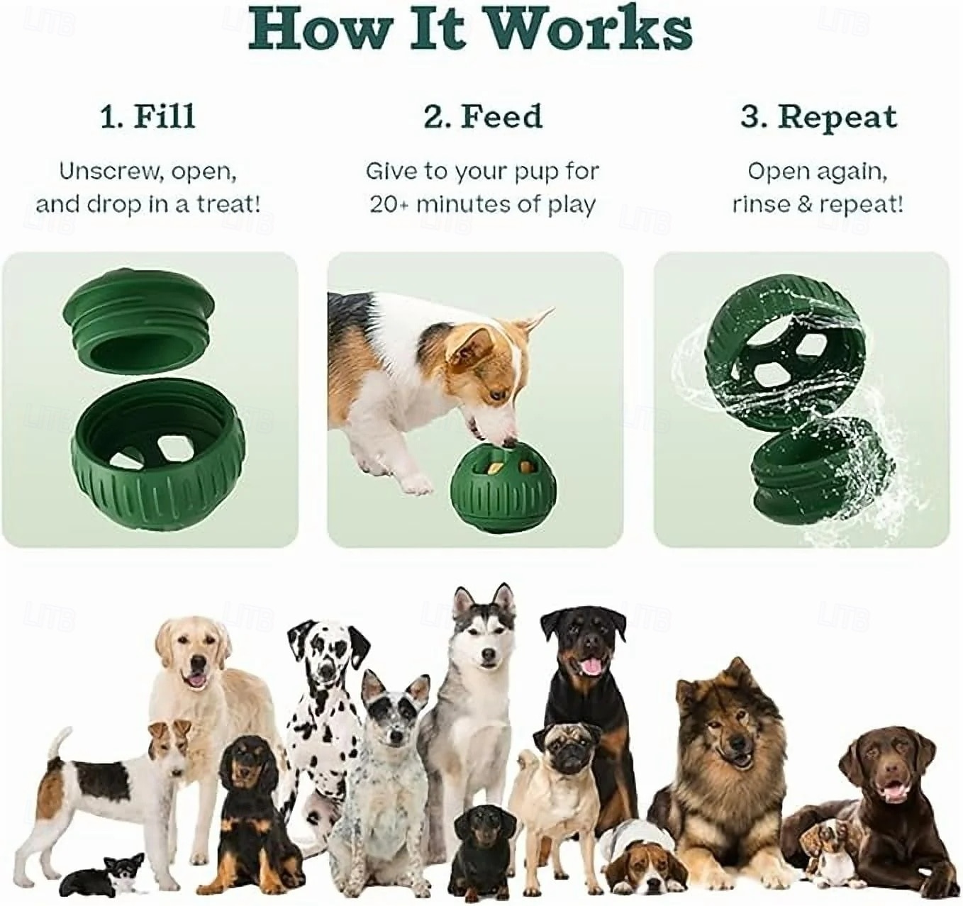 Vylepšete hračky pro psy, aby je zabavily, interaktivní dávkovač, náplň do hraček pro psy, gumový míček, mrazitelné krmivo, žvýkací hračky pro štěňata a agresivní žvýkačky, interaktivní hračky 2026 - $37.99 –P2