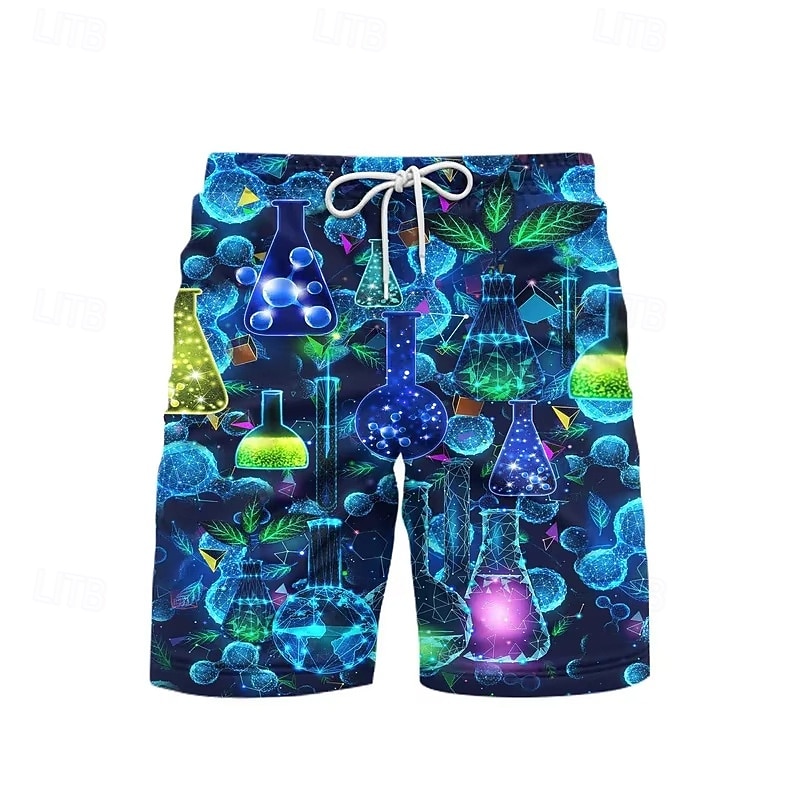 Bărbați Pantaloni Scurți de Înot Boxeri înot Imprimat Cordon Cu buzunare Uscare rapidă Cu buzunare Pantaloni Scurti Costum de baie Surfing Plajă Sporturi Acvatice  Vară 2026 - $13.99 –P4