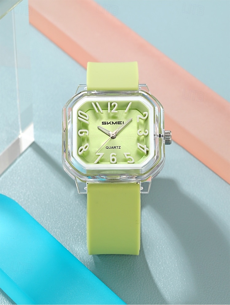 Подарок на День Матери SKMEI Мужские кварцевые часы Креативные минималистские модные повседневные светящиеся водонепроницаемые часы с мировым временем Силиконовые гелевые часы 2026 - $26.99 –P3