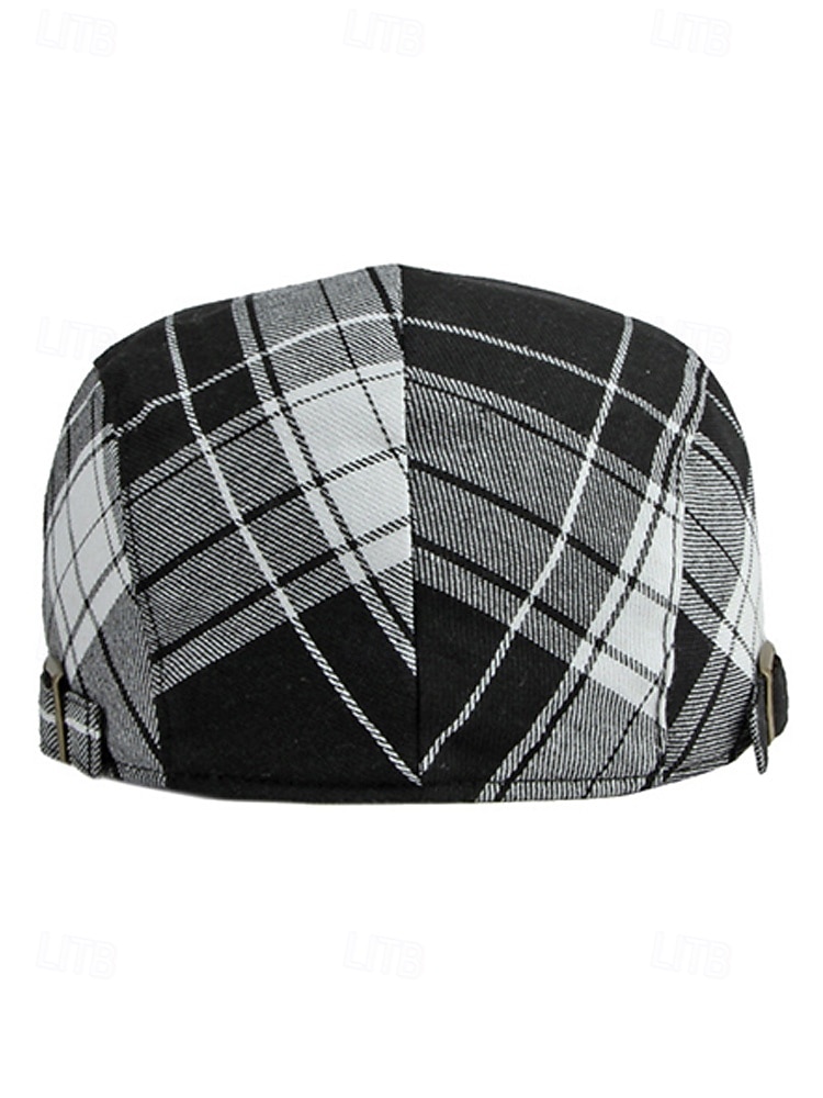 Men's Plaid Flat Cap Newsboy Hat, Cotton-Polyester Blend, Multi-Color Classic Ivy Style Cap for St. Patrick's Day Celebration & Everyday Casual Wear 2026 - $11.99 –P11