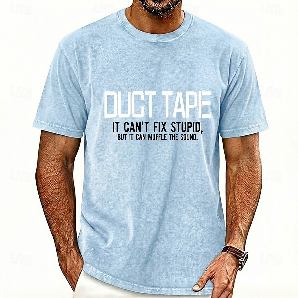 Funny Gift For Men Washed Distressed T Shirt Duct Tape It Cant Fix Stupid But It Can Muffle The Sound Sarcastic Quote Mechanic Graphic Top Clothing Apparel S M L XL XXL XXXL 2026 - $21.99 –P2
