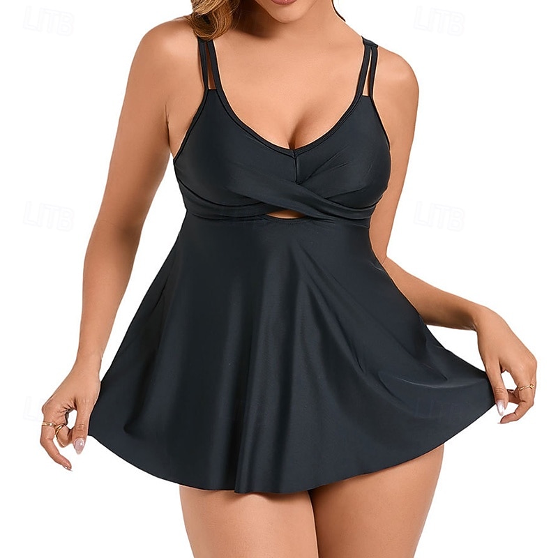 Mulheres Roupa de banho Tankini 2 Peças Bloqueio de cores Proteção UV Elástico Sem Manga Roupa de Banho roupa de banho Surfe Mergulho Natação Verão de 2026 por $27.99 –P6