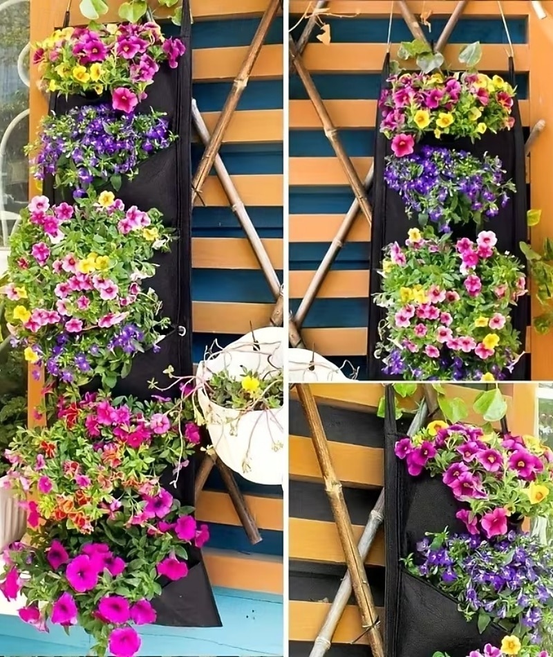 Ensemble de 2 sacs de culture suspendus verticaux à 7 poches, pour plantes, à fixer au mur à l'intérieur ou à l'extérieur. Style classique et léger, idéal pour un balcon, un jardin ou une décoration de 2026 ? $22.99 –P7