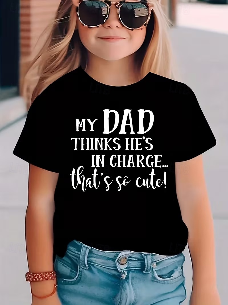 Mädchen 3D Grafik Buchstabe T-Shirt Kurzarm 3D-Druck Sommer Frühling Sport Mode Streetwear Kinder 4-12 Jahre Rundhalsausschnitt Lässig Täglich Outdoor Normale Passform 2026 - $13.99 –P7