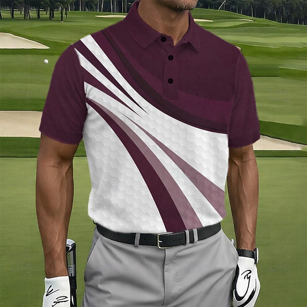 Hombre Geométrico Golf Camisetas polo deportivas Manga Corta Camisas de polo Camisas con cuello Casual Ropa Deportiva Botones Primavera verano Azul Piscina Morado Verde Trébol 2026 - $21.99 –P3