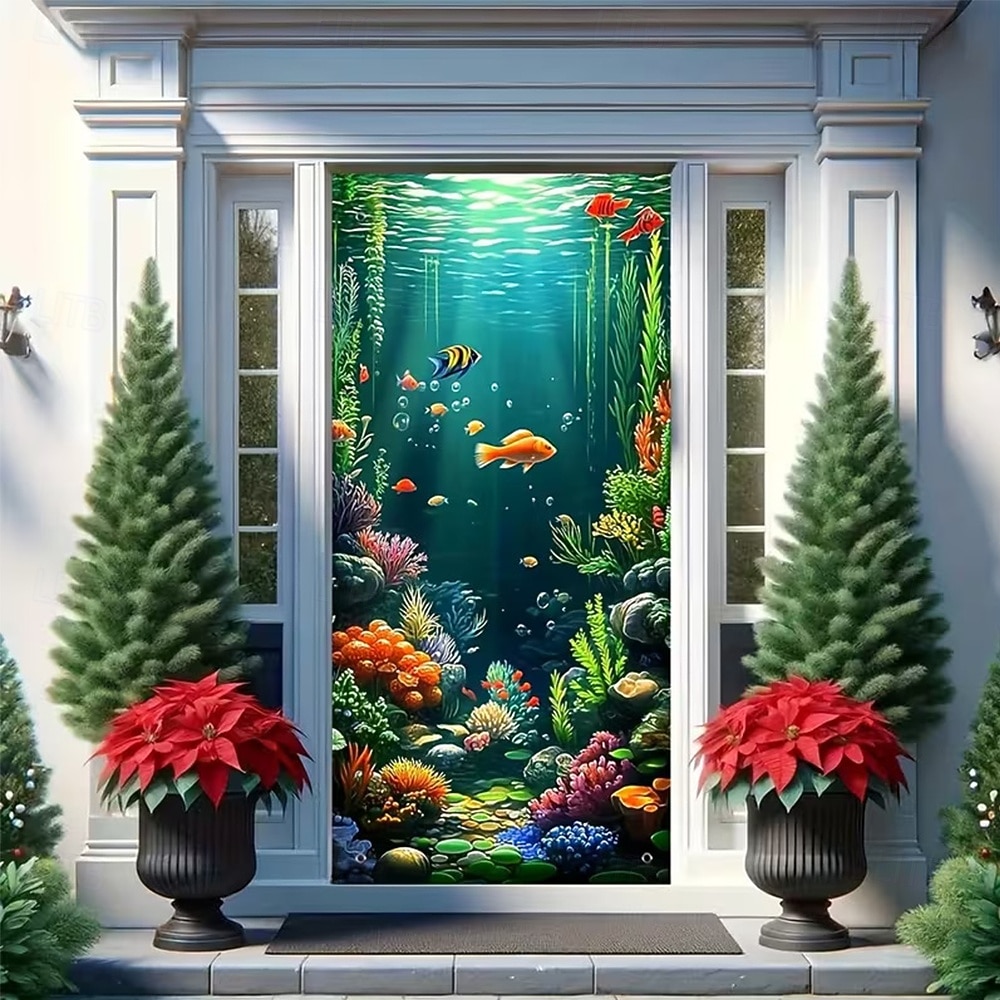 Underwater World Aquarium Door Banner Colorful Ocean Fish Coral Reef Wall Hanging Decoration Home Porch Decor 2026 - $17.99 –P3