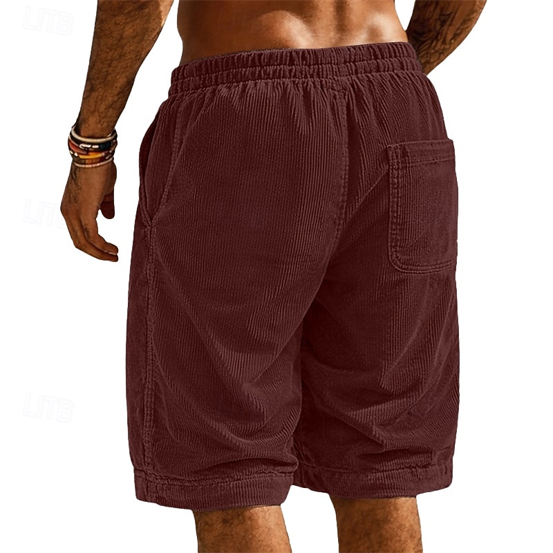 Per uomo Shorts Pantaloncini casual Pantaloncini di velluto a coste Pantaloncini strutturati Tasca Elastico in vita Tinta unica Semplice Comodità Traspirante Lunghezza al ginocchio Casuale All'aperto del 2026 a $9.49 –P13