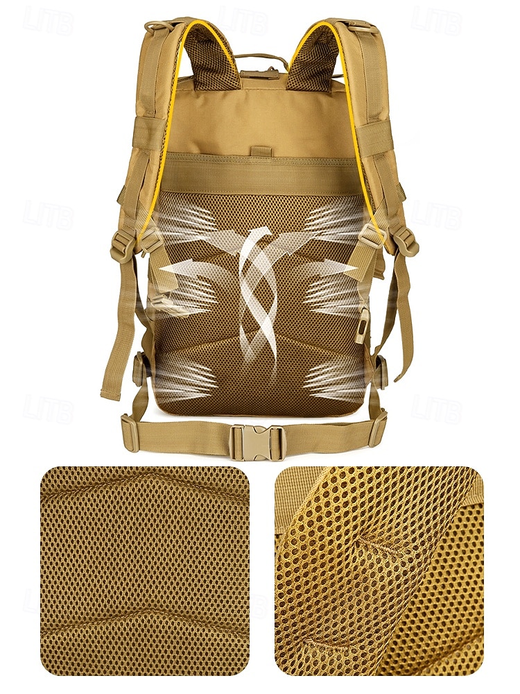 Mochila tática masculina camuflada em nylon, mochila militar de grande capacidade, bolsa multicolorida para atividades ao ar livre, como caminhadas, camping e viagens, com patch da bandeira americana. de 2026 por $54.99 –P7