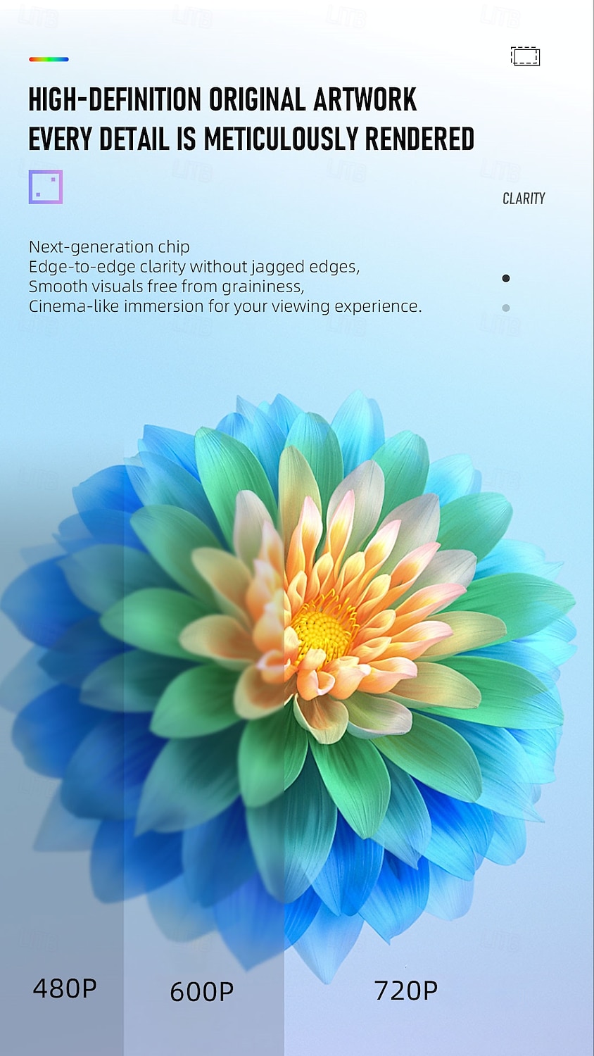 Новый проектор в футбольном стиле YT600, разрешение 1280*720, Android 13.0, компактный размер, Bluetooth 5.4, поддержка Bluetooth-аудио. 2026 - $103.99 –P6