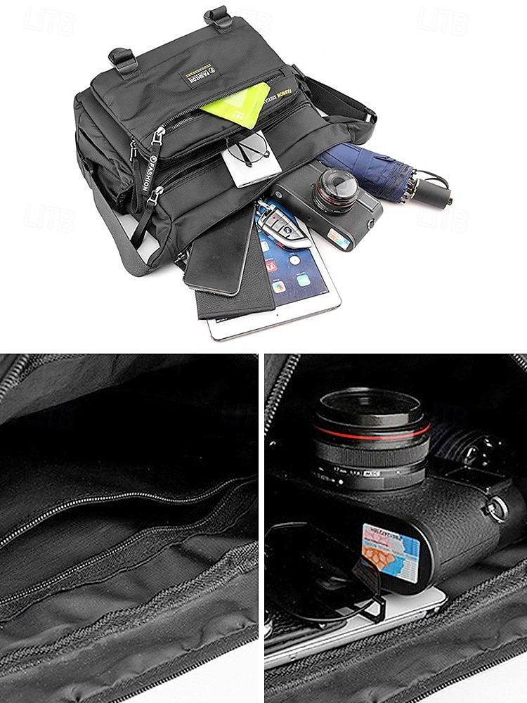 Herren-Umhängetasche aus Polyester, verschiedene Farben, strapazierfähiges Material, ideal für Outdoor-Aktivitäten, Wandern und den täglichen Gebrauch 2026 - $19.99 –P9