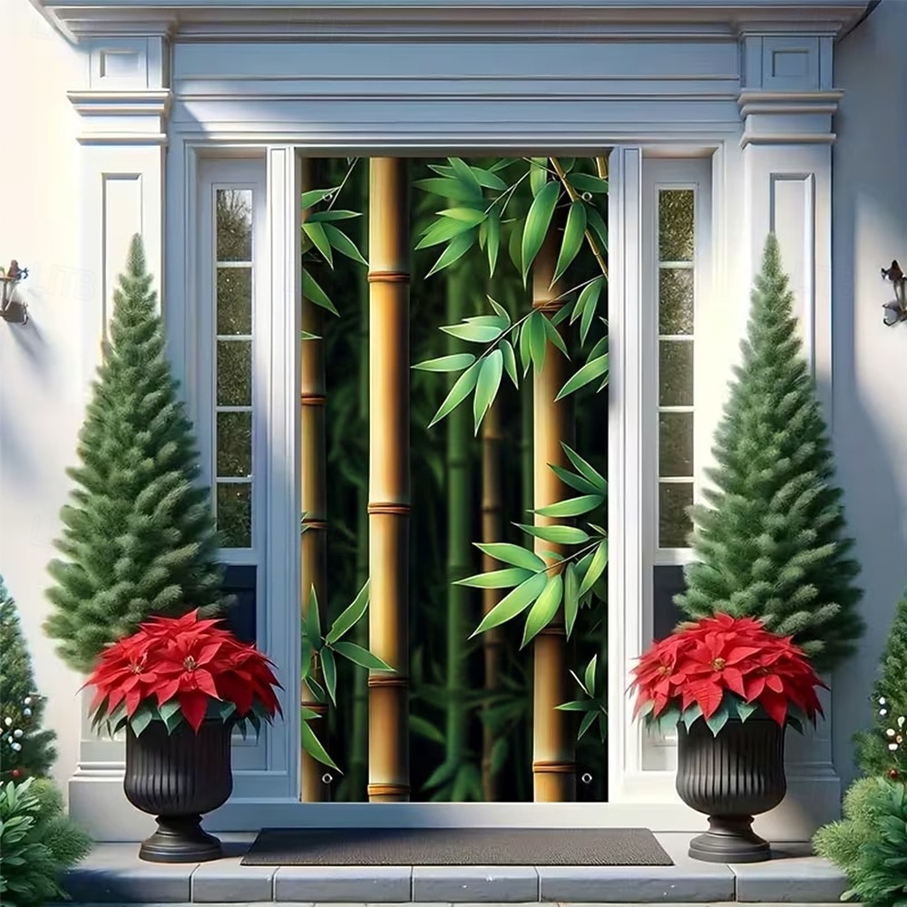 Realistic 3D Green Bamboo Doorway Curtain Japanese Zen Style Hanging Banner Privacy Screen for Home Office Studio Decor 2026 - $17.99 –P2