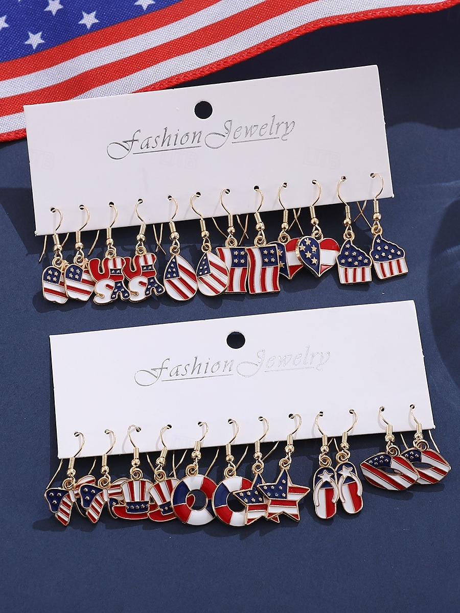 1 пара Серьги For Жен. Повседневные Для улицы фестиваль Сплав геометрический Звезда 2026 - $14.99 –P2