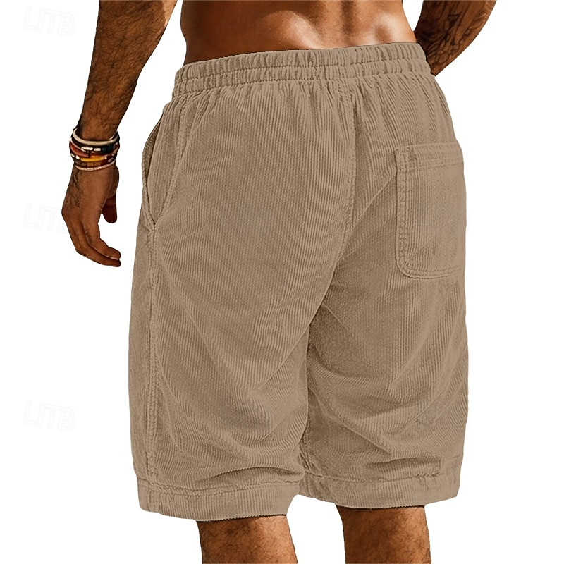Per uomo Shorts Pantaloncini casual Pantaloncini di velluto a coste Pantaloncini strutturati Tasca Elastico in vita Tinta unica Semplice Comodità Traspirante Lunghezza al ginocchio Casuale All'aperto del 2026 a $9.49 –P5