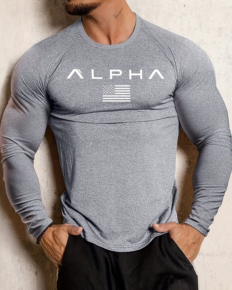 Homme 250e anniversaire de l'Amérique Jour de l'Indépendance Lettre T-shirt de course T-shirt de compression Printemps Automne manche longue Séchage Rapide Compression Évacuation de l'Humidité de 2026 ? $22.99 –P19