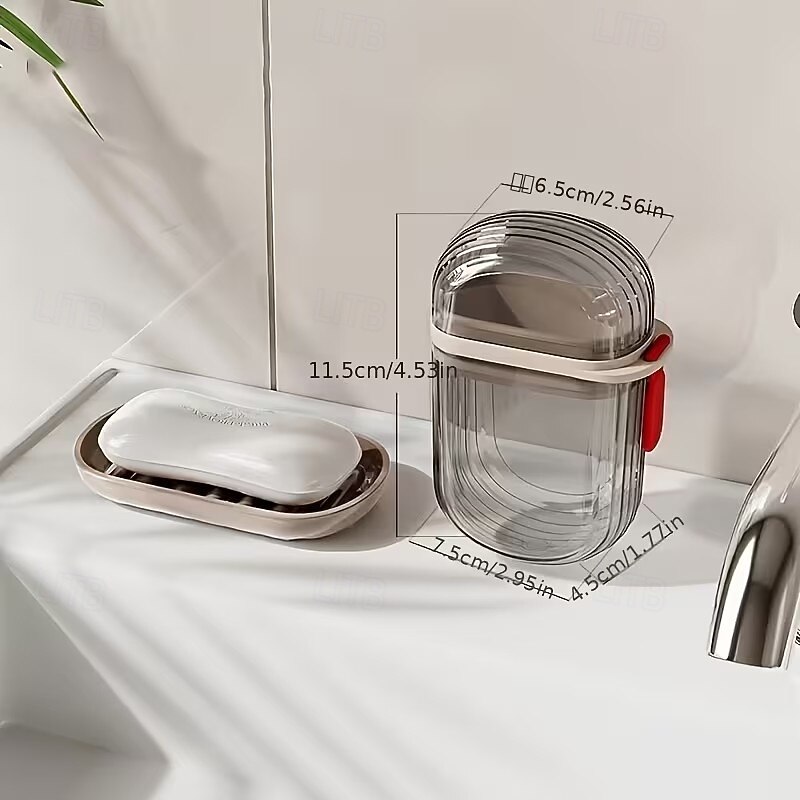 4ks přenosných krabiček na mýdlo s víky, utěsněná drenáž, vyrobené z materiálu pro domácí mazlíčky, vhodné na cestování a venkovní volnočasové aktivity - mini úložné krabičky na mýdlo pro kempování, 2026 - $9.99 –P4