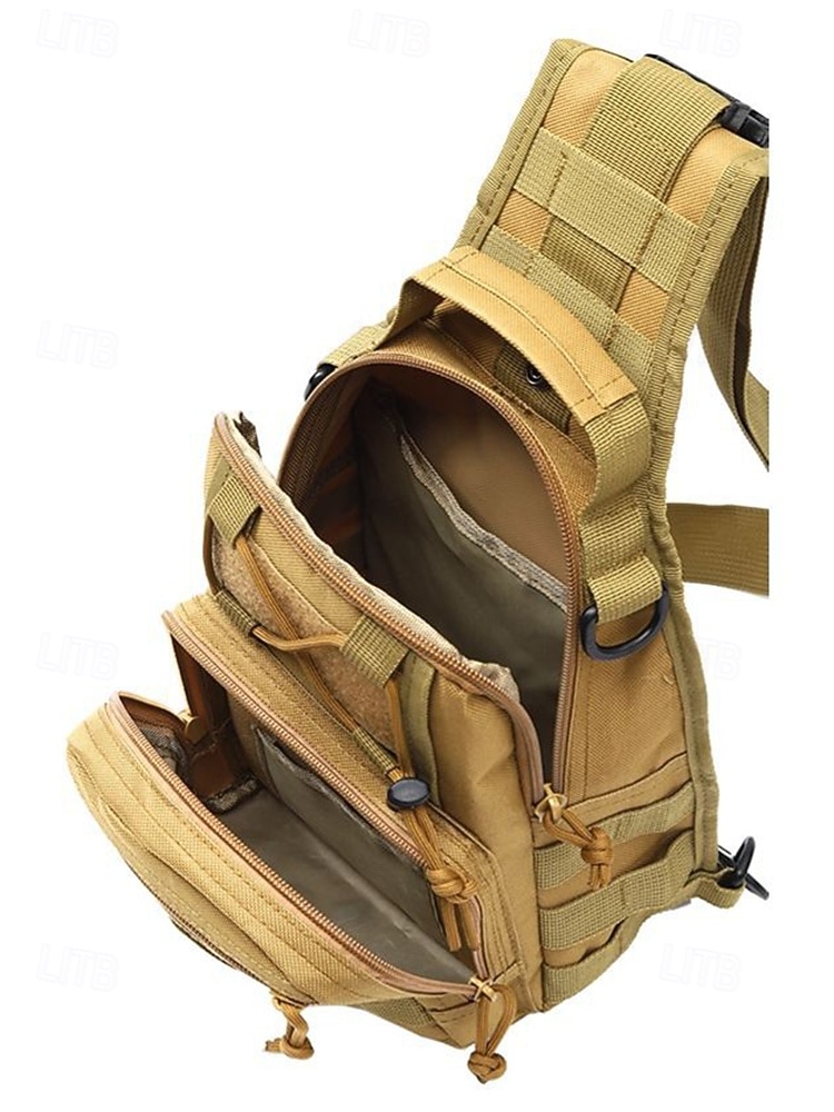 Herrkamouflage nylon axelremsväska bröstväska – flera fickor, stor kapacitet, hållbar design för utomhussporter, vandring, camping och resor 2026 - $18.99 –P8