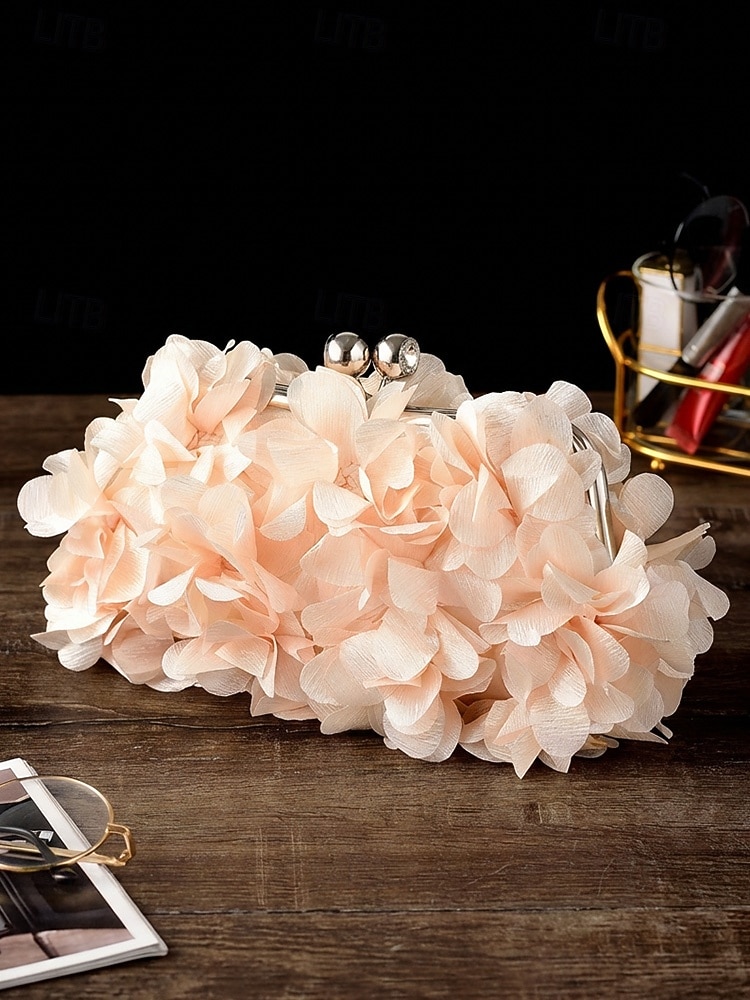 Women's Polyester Floral Clutch Bag with Short Chain Strap, Elegant 3D Petal Design, Multicolor Options, Lightweight Evening Handbag, Perfect for Weddings, Parties & Formal Events 2026 - $24.99 –P6
