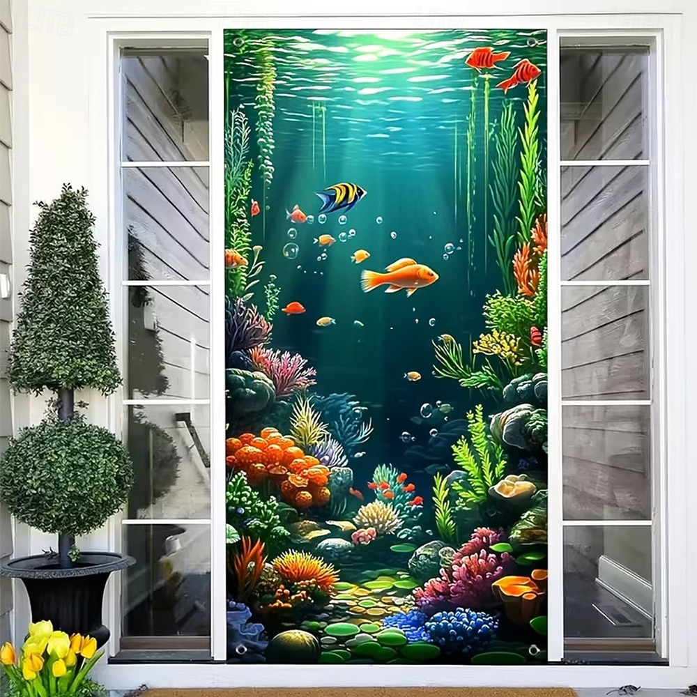 Underwater World Aquarium Door Banner Colorful Ocean Fish Coral Reef Wall Hanging Decoration Home Porch Decor 2026 - $17.99 –P1
