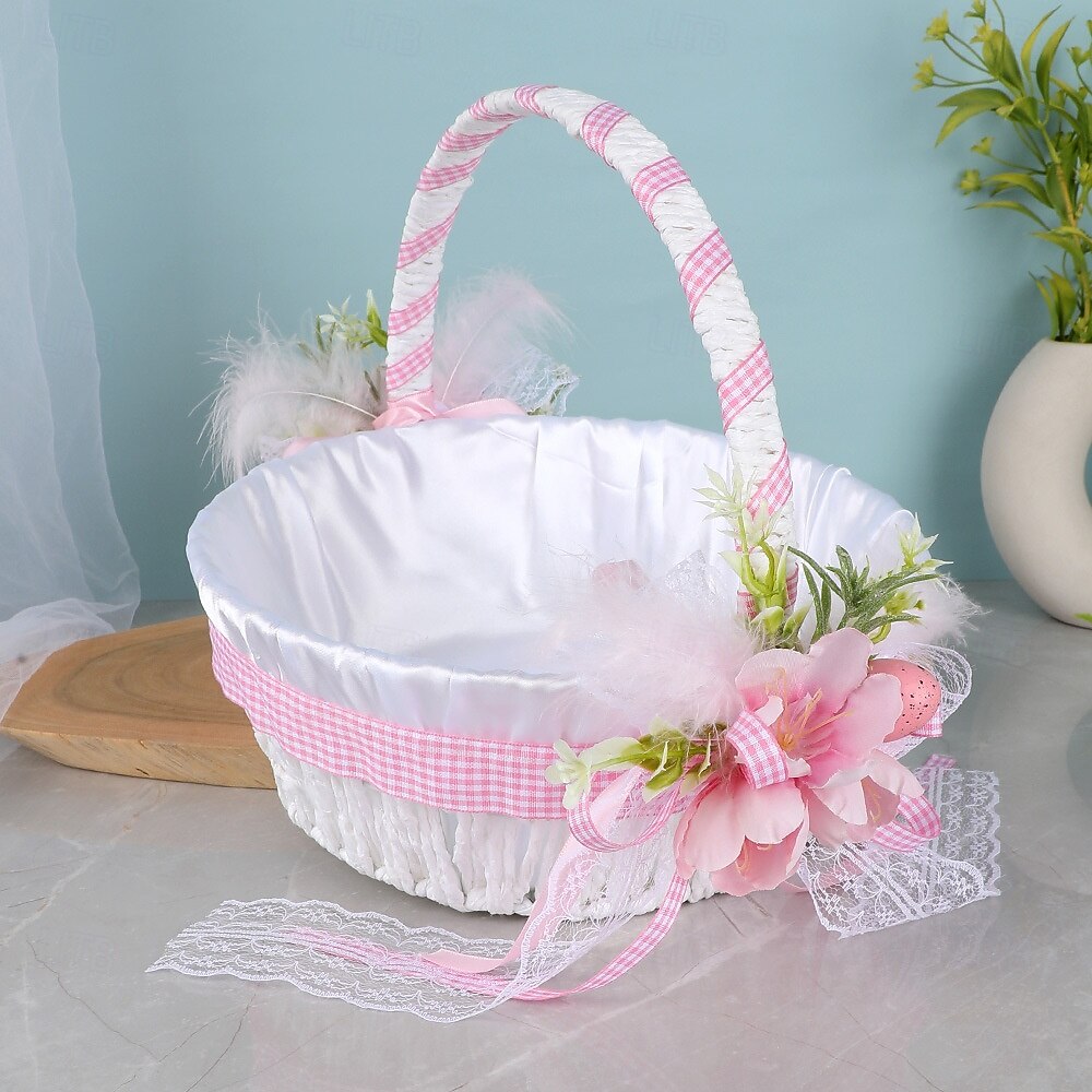 påskekurv utendørs utflukt frukt snacks oppbevaringskurv skum oppstandelsesegg dekorasjon kunstig blomsterkurv 2026 - $57.99 –P11