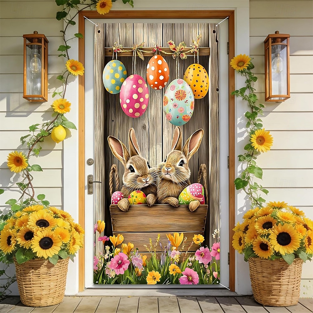 Pâques Affiches Couverture de porte Bannières extérieures Rabbit Mignon 3D Soirée Dortoir Chambre d'adolescents Résidence universitaire Chambre d'amis pour hommes dans une fraternité Arrière-plans de de 2026 ? $17.99 –P7