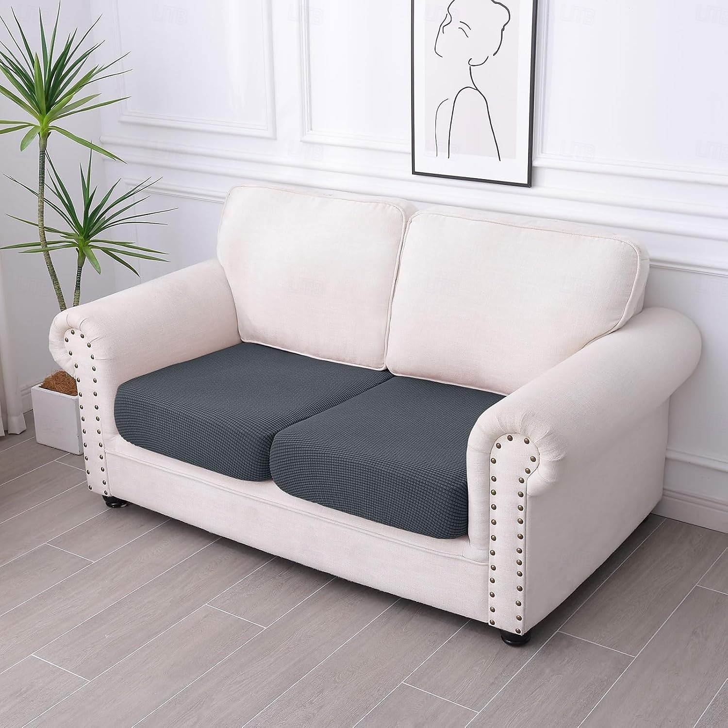 2PC Waterproof Couch Cushion Covers for Pets, Non Slip Sofa Seat Cover for Dogs Washable, Soft Thick Stretch Jacquard Fabric, Sofa Slipcovers with Elastic Bottom 2026 - $50.99 –P2