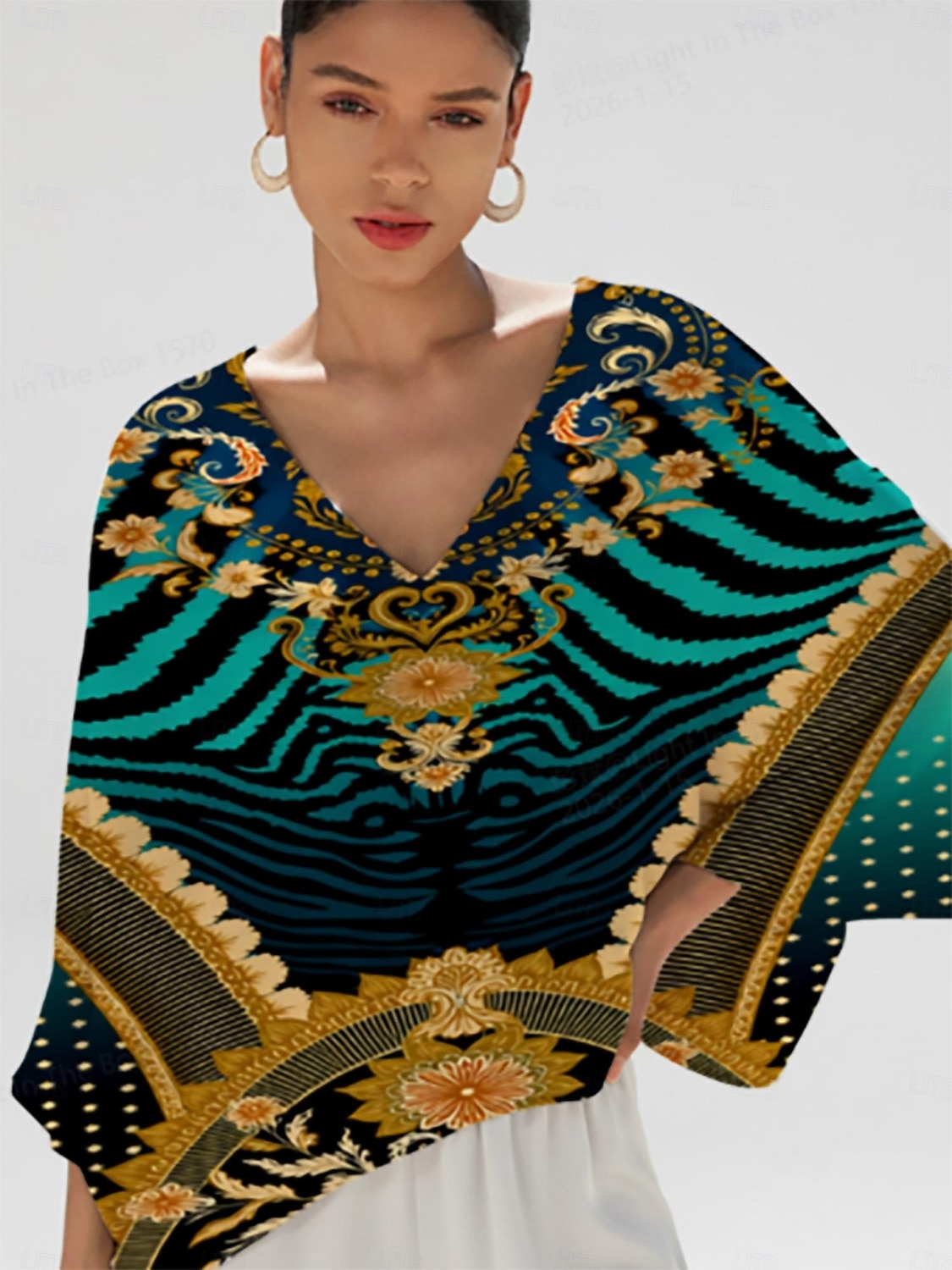 Emerald Empress Silky Satin V Neck Top 2026 - $62.99 –P1