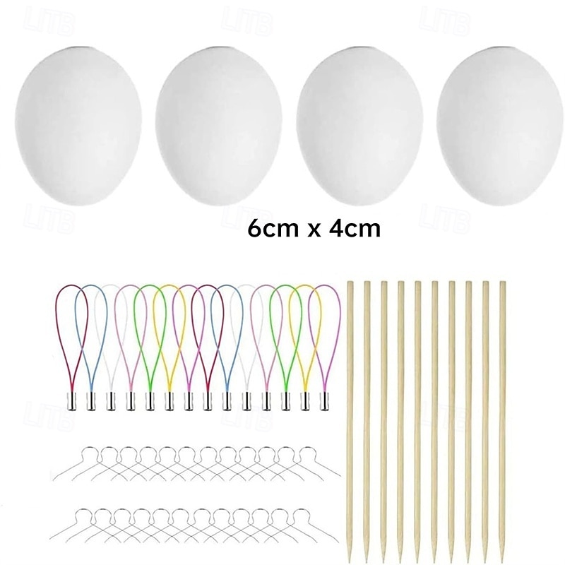 Набор из 160 пасхальных подвесных яиц, белые пластиковые пасхальные украшения, пасхальные поделки своими руками, пасхальные украшения, набор расписных яиц, пасхальная тематика. 2026 - $36.99 –P1