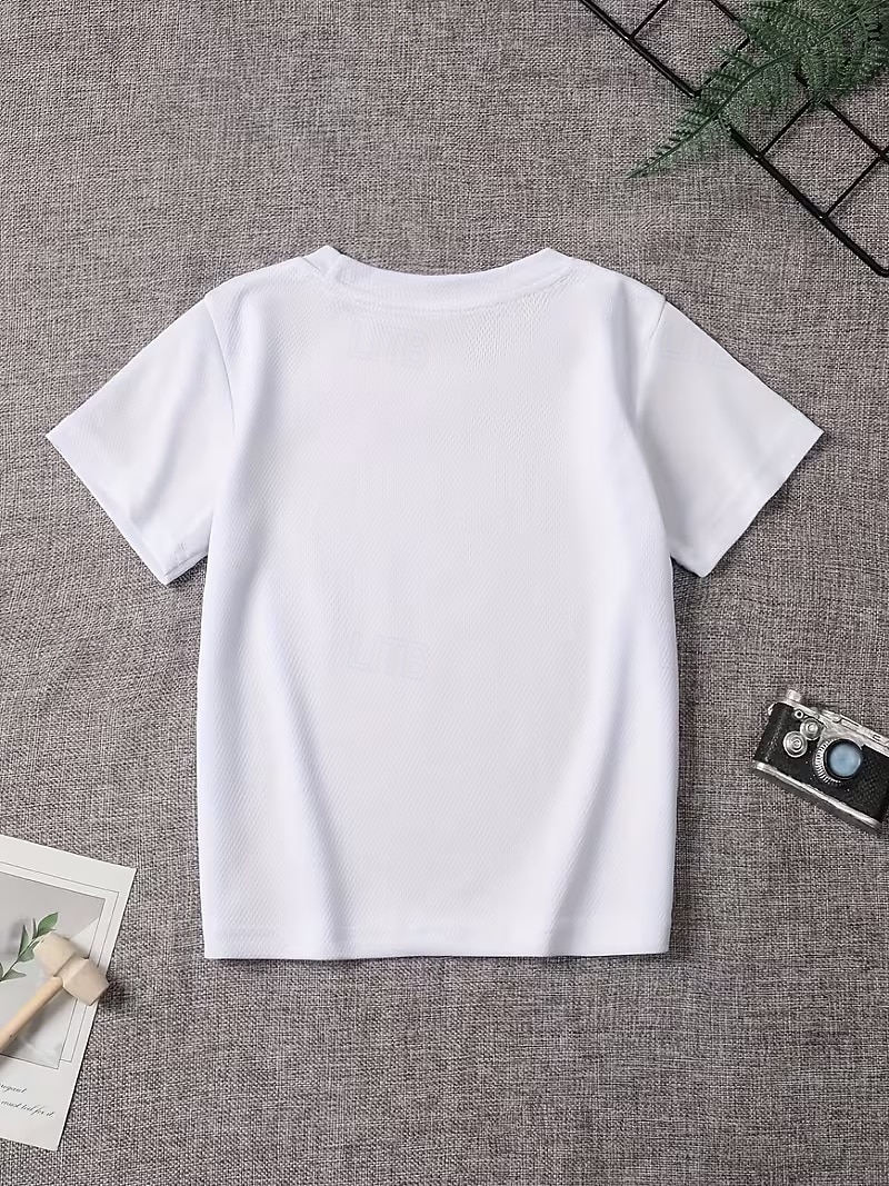 100% Cotton Kids Boys' Black White Graphic Letter T shirt Blouse Crew Neck Short Sleeve Outdoor Dailywear Fashion Streetwear Designer Printing Summer 2026 - $14.99 –P4