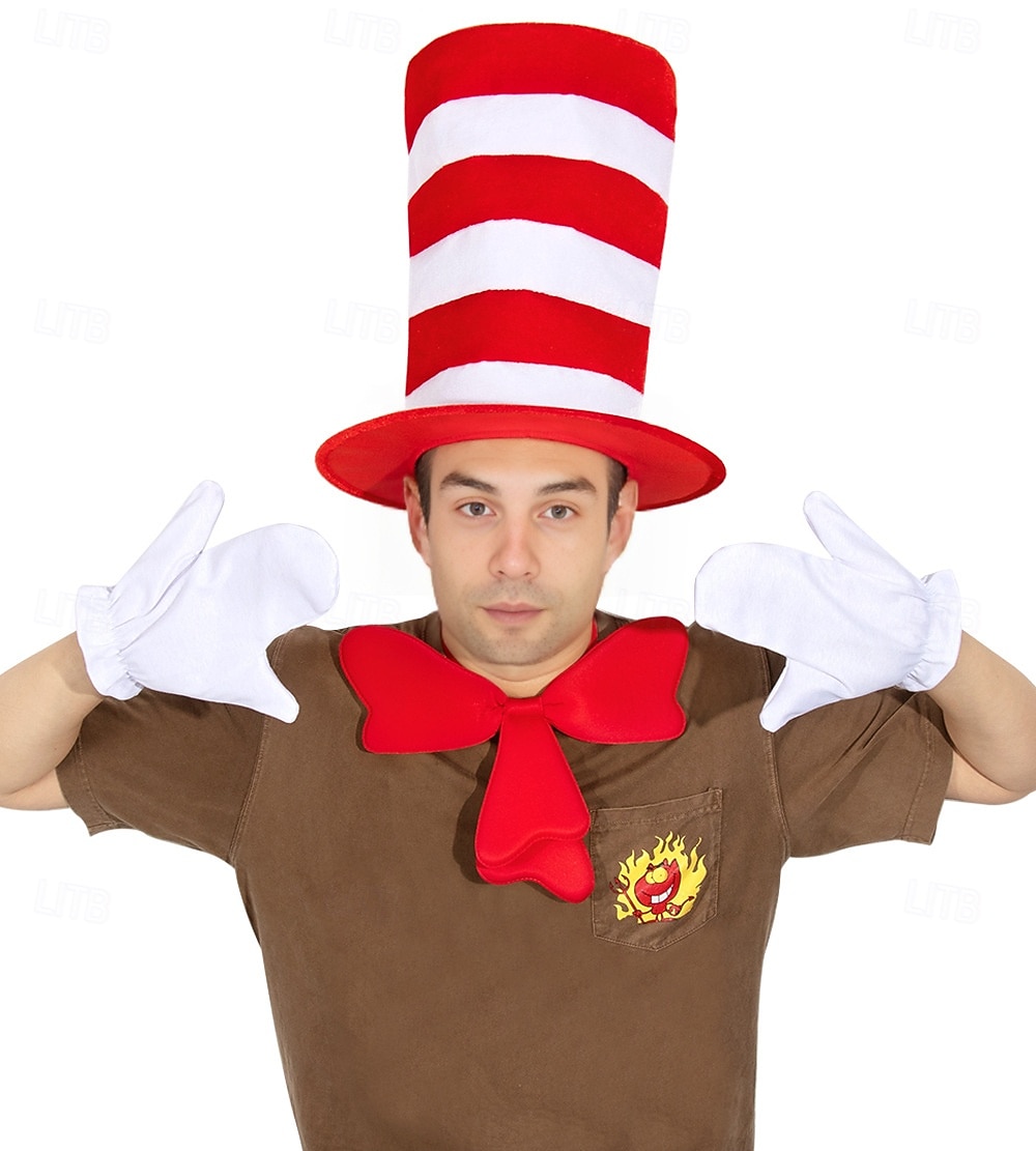 Cat Gloves Hat More Accessories Classic Storybook Character Storybook Characters Cosplay for Unisex Adults' Halloween Carnival Book Week Performance Educational Dress Up 2026 - $22.99 –P6