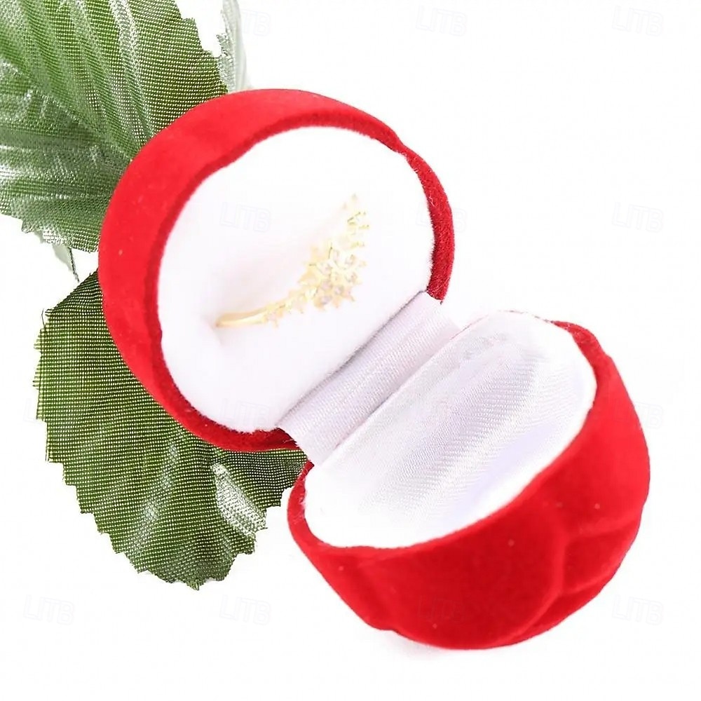 1PC Flocked Rose Ring Box Long Root Rose Creative Red Rose Flower Ring Display Box Proposal Engagement Anniversary Romantic Gift Box Wedding Jewelry Display Storage 2026 - $9.99 –P18