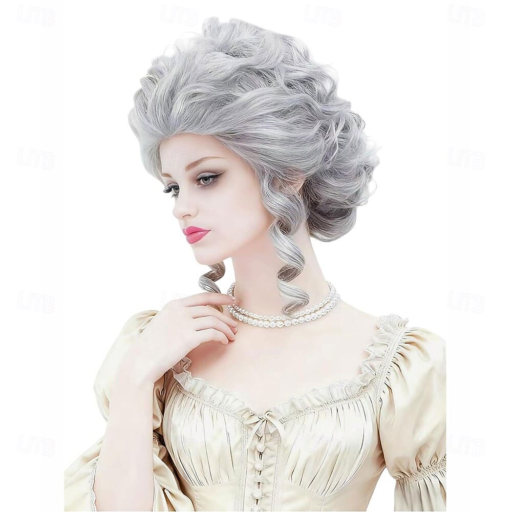 Винтажный короткий белый серебристый кудрявый парик-«улей» для женщин, подходящий для вечеринки на Хэллоуин или костюмированной вечеринки, косплея. 2026 - $19.99 –P7