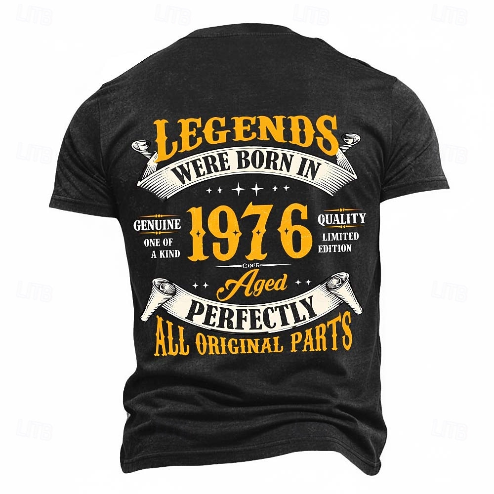 Birthday Gift Legends Were Born In 1976 Genuine One Of A Kind Quality Limited Edition Aged Perfectly All Original Parts 50th Birthday Mens Vintage T Shirt Charcoal Grey Clothing Apparel S M L XL XXL X 2026 - $21.99 –P1