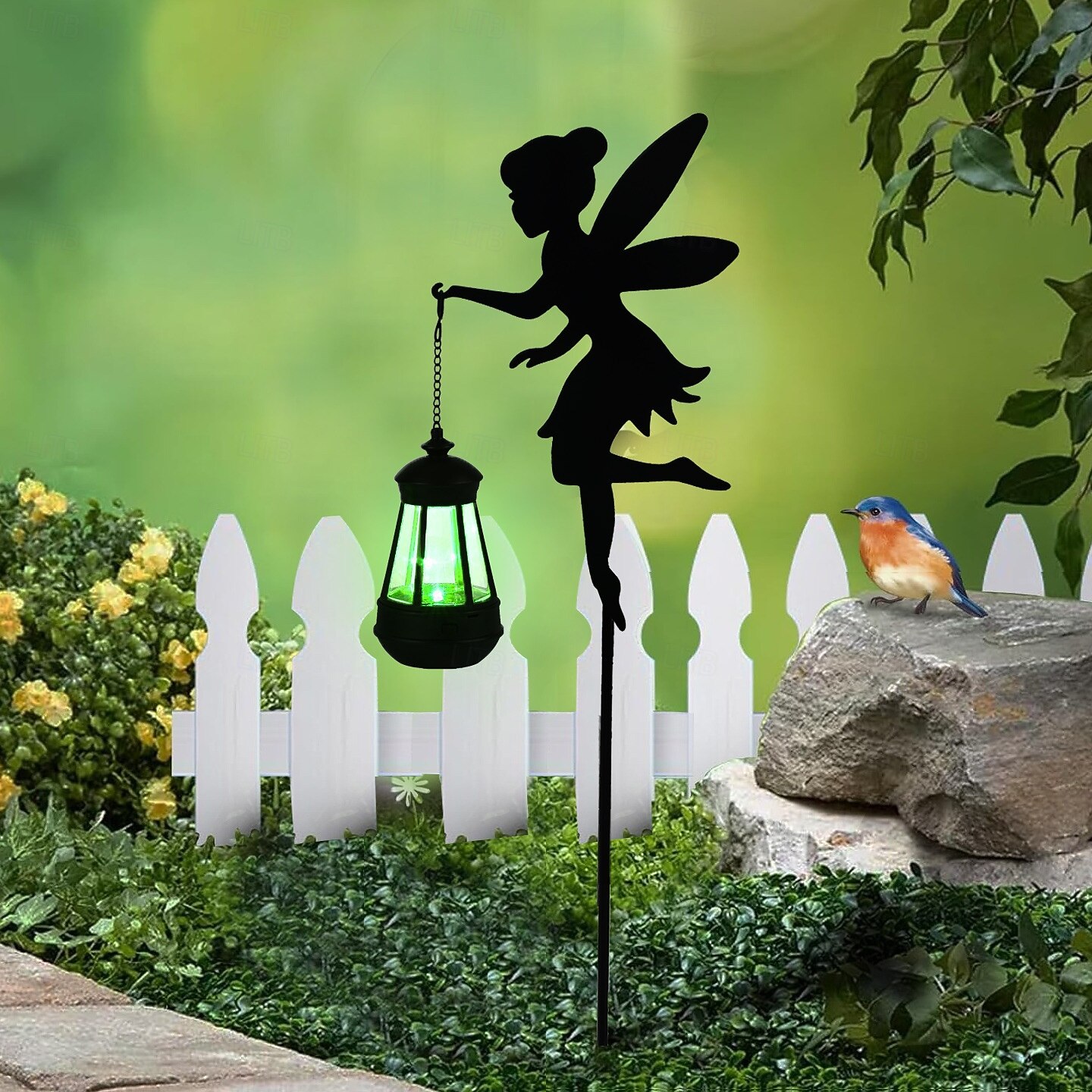 2026年 屋外用ソーラー防水鉄製妖精シルエットランタン2個、庭、庭、通路、芝生の装飾、パーティー、休日、風景照明、屋外用装飾アクセントランタン  コレクション – $43.99 –P4