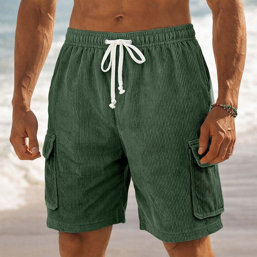 Per uomo Shorts Pantaloncini casual Pantaloncini di velluto a coste Tasca Elastico in vita Semplice Comodità Traspirante Corto All'aperto Vacanza Abbigliamento quotidiano Moda Streetwear Blu Nero del 2026 a $11.49 –P7