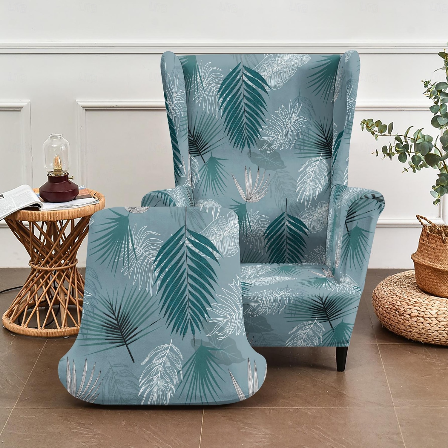 Wingback Chair Cover Floral Striped Geometric Printed Polyester Slipcover Full Cover Modern Foldable Fashion Korean Style Chair Protector Seat Cover Armchair Cover 2026 - $46.99 –P5