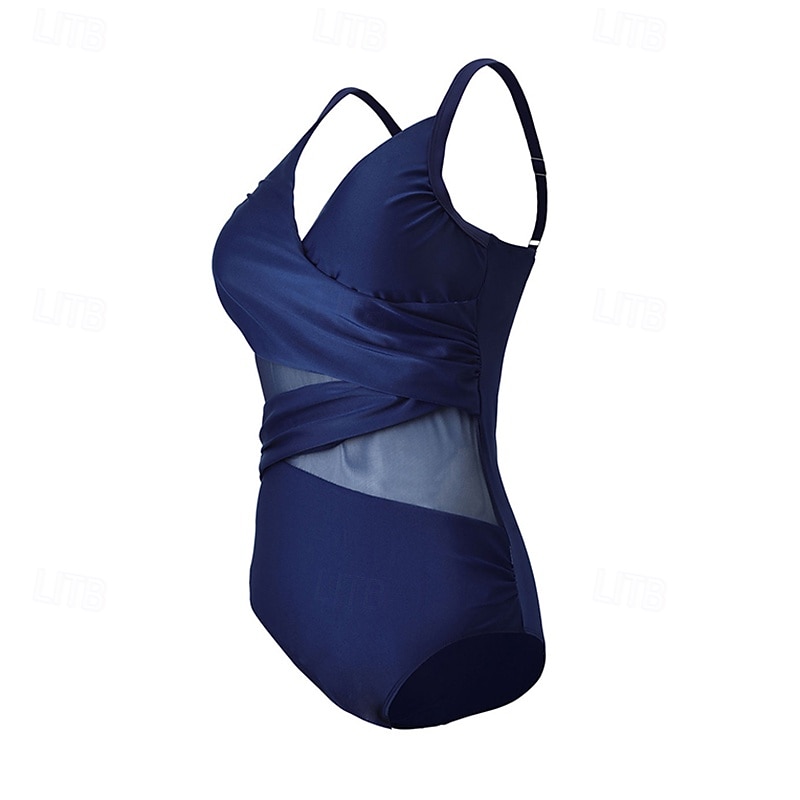 Women's Bathing Suit Swimsuits One Pieces Solid Colored Mesh UV Protection Elastic Sleeveless Swimwear Swimsuit Surfing Diving Swimming Summer 2026 - $26.99 –P3