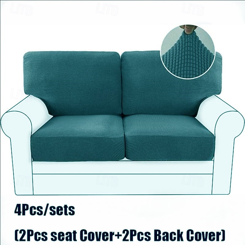 Juego de fundas de cojín de sofá elásticas de lujo minimalistas, funda completa, funda de sofá elástica antideslizante para sofá de 2/3 plazas 2026 - $41.99 –P5