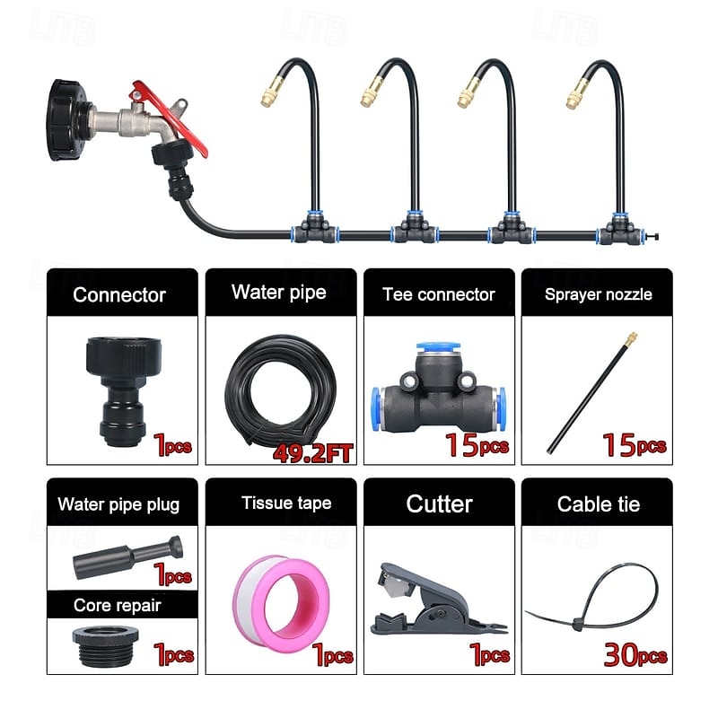 sistema di raffreddamento a nebulizzazione per esterni con ugelli di nebulizzazione regolabili a 360°, sistema di irrigazione e irrigazione automatico per giardino, patio, serra, raffreddamento e umidificazione del 2026 a $16.99 –P4