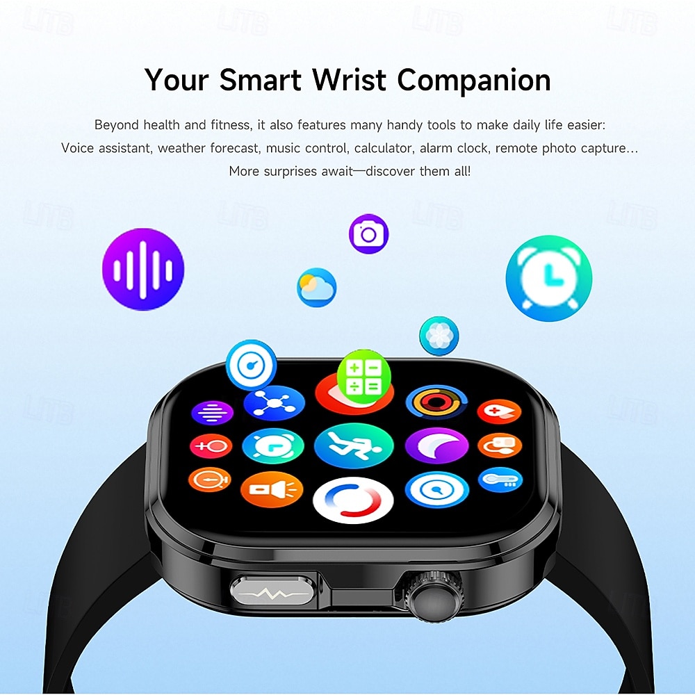 iMosi GE52 Smartwatch 1.88 Zoll Smartwatch mit Bluetooth-Anruffunktion Schrittzähler Anruferinnerung Aktivitäts-Tracker Kompatibel mit Android iOS Unisex Freisprechanrufe Mediensteuerung Schrittzähler 2026 - $60.88 –P9