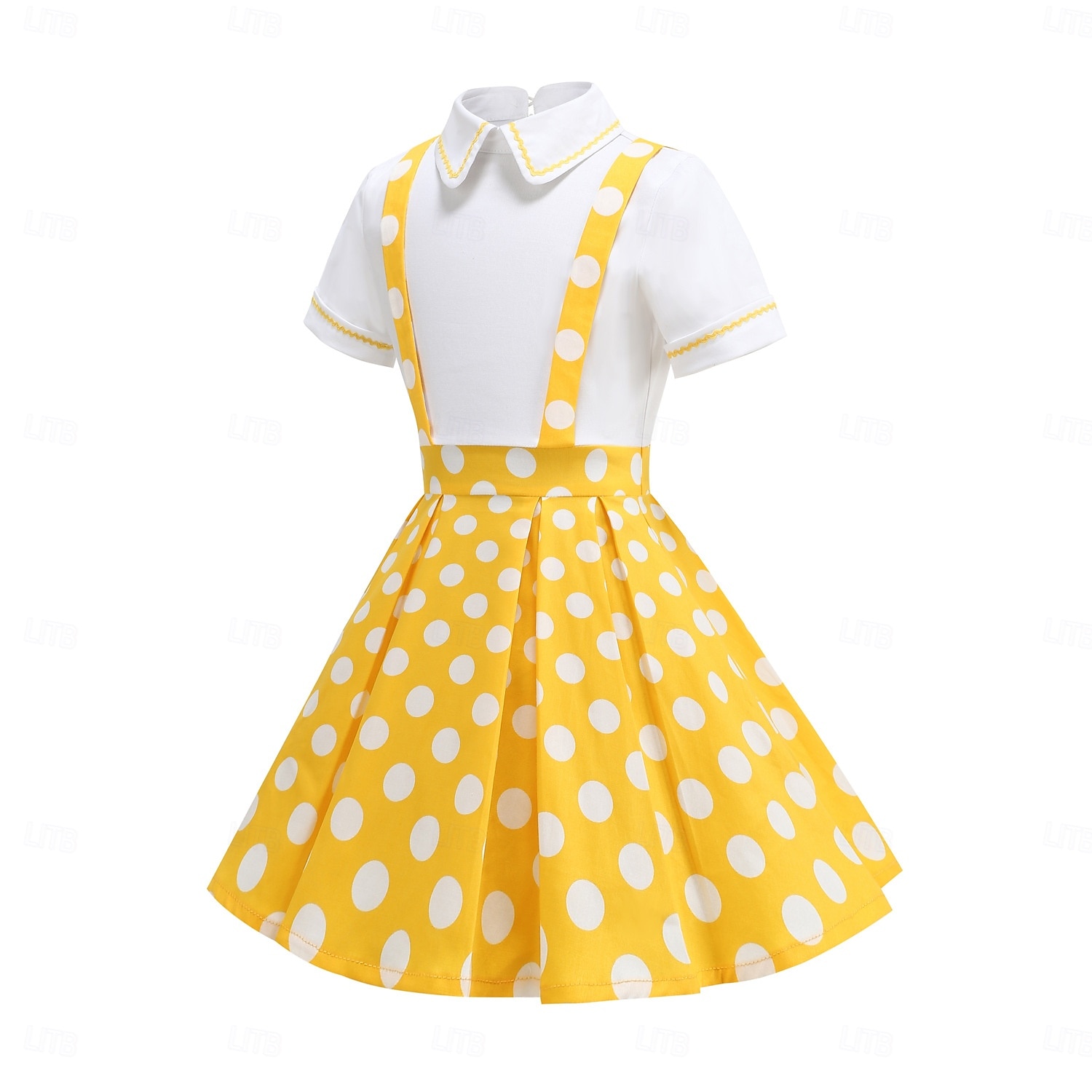 Vintage inspiriert Midlänge A-Linie Kleid Swing-Kleid Kurze Ärmel Tupfen A-Linie Kostüm Mädchen Kindertag Maskerade Urlaub Alltagskleidung Kinder Kleid Abschlussballkleider Sommer Frühling 2026 - $52.99 –P3