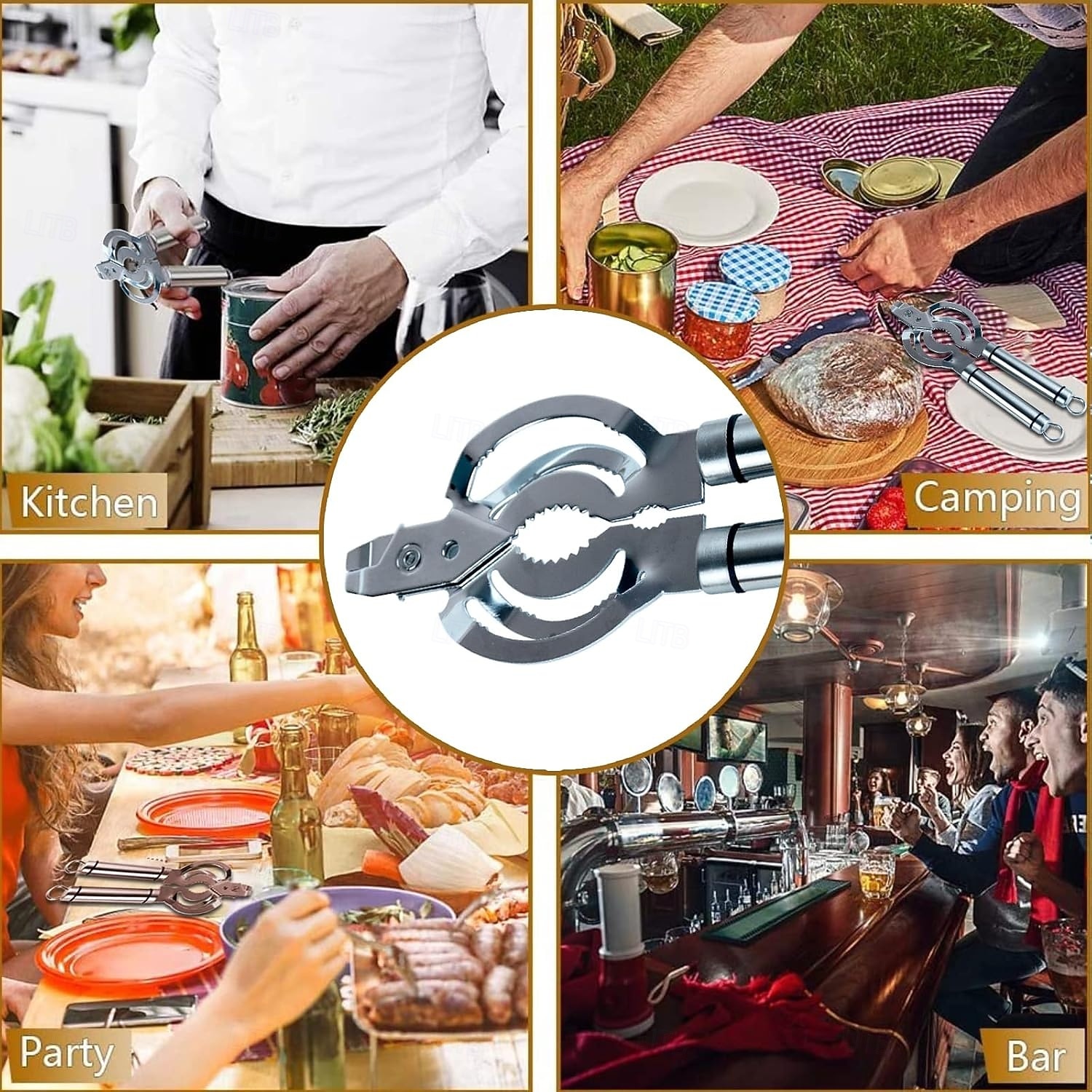 burköppnare, multifunktionell burköppnare för svaga händer, burköppnare med lock i rostfritt stål, ölflasköppnare för seniorer med artrit 2026 - $13.99 –P6