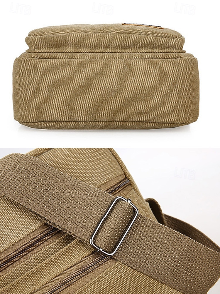 Bolso bandolera de lona para hombre, varios colores, material duradero, ideal para salidas informales, viajes y uso diario. 2026 - $11.99 –P6
