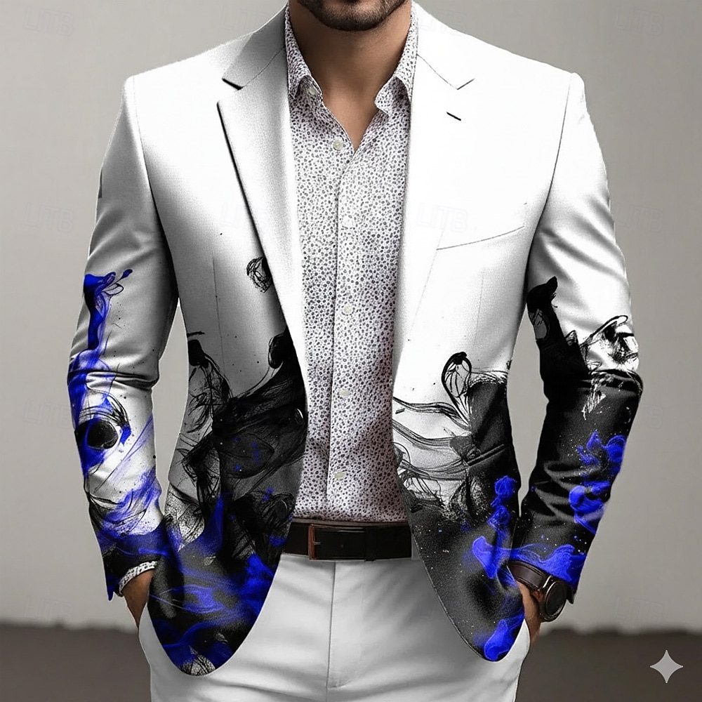 Per uomo Grafico Giacca blazer Cappotto Confortevole Traspirante Artistico Casual Quotidiano Abbigliamento da sera Stampa 3D Bottoni Multi-tasche Primavera Autunno & Inverno Dentellato Manica Lunga del 2026 a $85.99 –P2