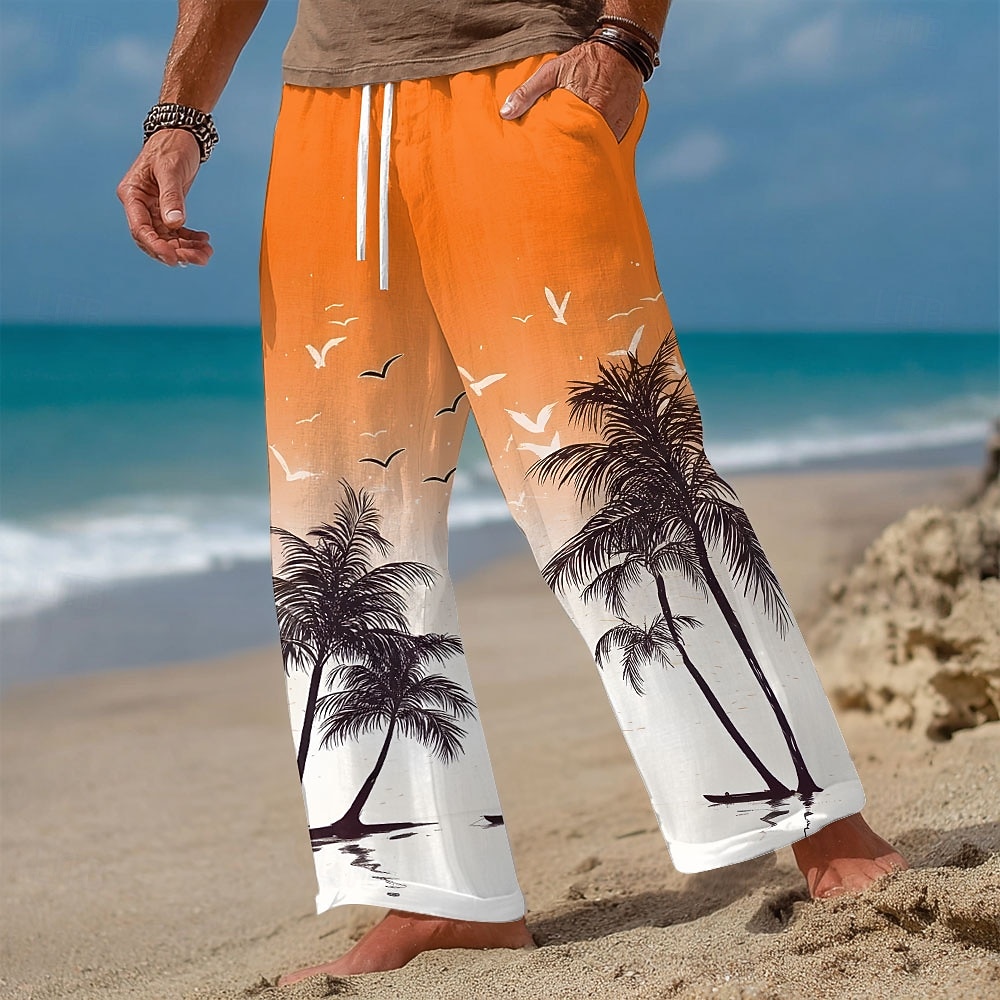 Per uomo Albero di Cocco Colore sfumato Piante Tropicali Pantaloni Pantaloni Larghi Pantaloni casual Misura del girovita medio Hawaiano All'aperto Vacanza Abbigliamento mare Coulisse elastica in vita del 2026 a $27.99 –P1