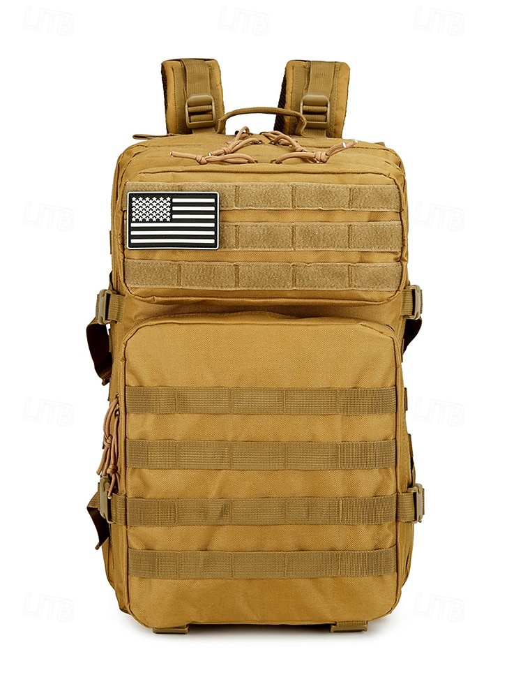 Mochila tática masculina camuflada em nylon, mochila militar de grande capacidade, bolsa multicolorida para atividades ao ar livre, como caminhadas, camping e viagens, com patch da bandeira americana. de 2026 por $54.99 –P3